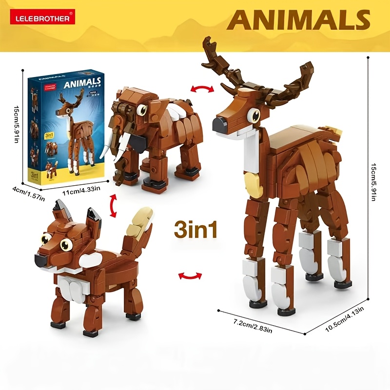 2pcs Animal Building Blocks Set, Creative Gift